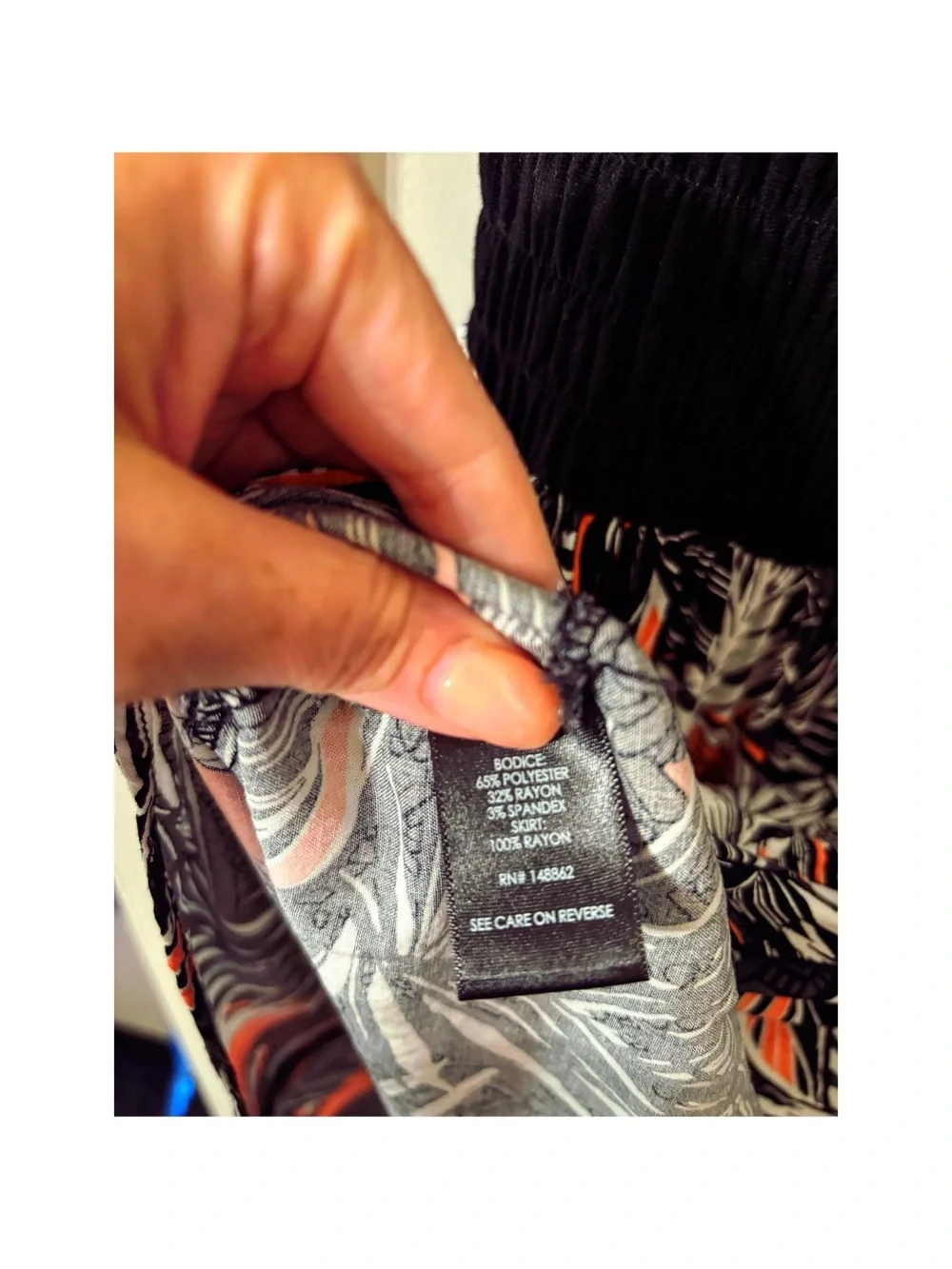 A Little Loved- Torrid Mini Smocked Dress Palm Black Coral- Size 0